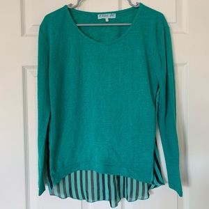 Blue Long Sleeve with Pinstripe Back